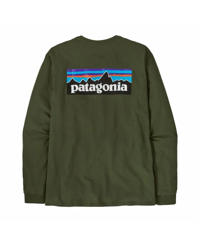 Camiseta de manga larga Patagonia M's LS P-6 Logo Responsibili-Tee Torrey Pine Green para hombre