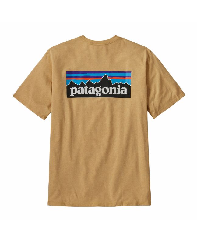Camiseta de manga corta Patagonia M's P-6 Logo Responsibili-Tee Beeswax Tan para hombre