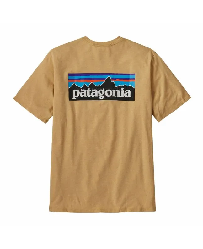 Camiseta de manga corta Patagonia M's P-6 Logo Responsibili-Tee Beeswax Tan para hombre