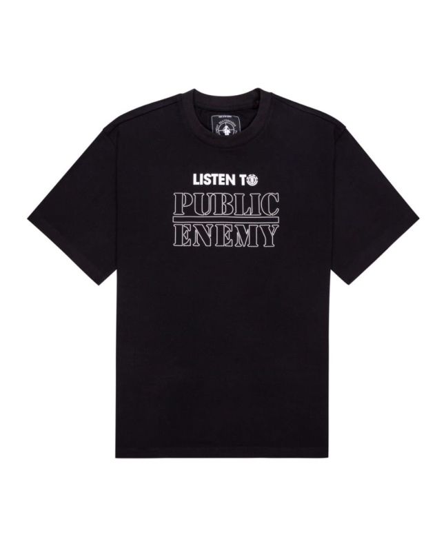 Camiseta de manga corta Public Enemy x Element Listen To negra