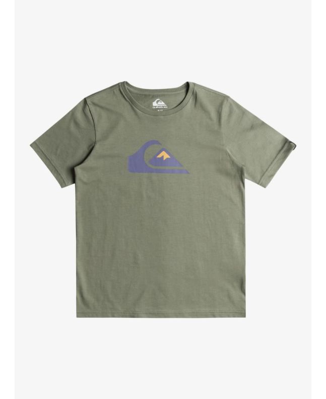Camiseta de manga corta Quiksilver Comp Logo Verde Espuma Marina para niño 8-16 años
