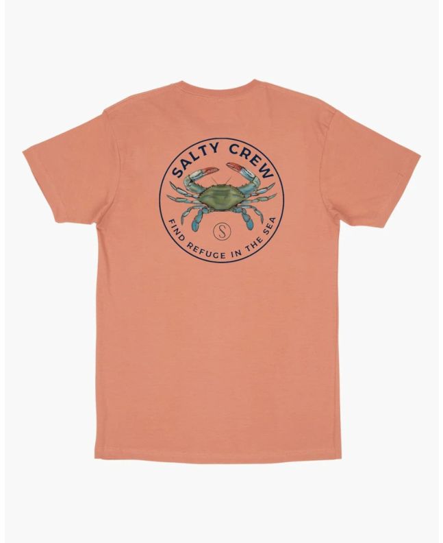 Camiseta de manga corta Salty Crew Blue Crabber Premium Coral para hombre