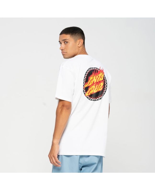 Hombre con Camiseta de manga corta Santa Cruz Check Ringed Flamed Dot Blanca