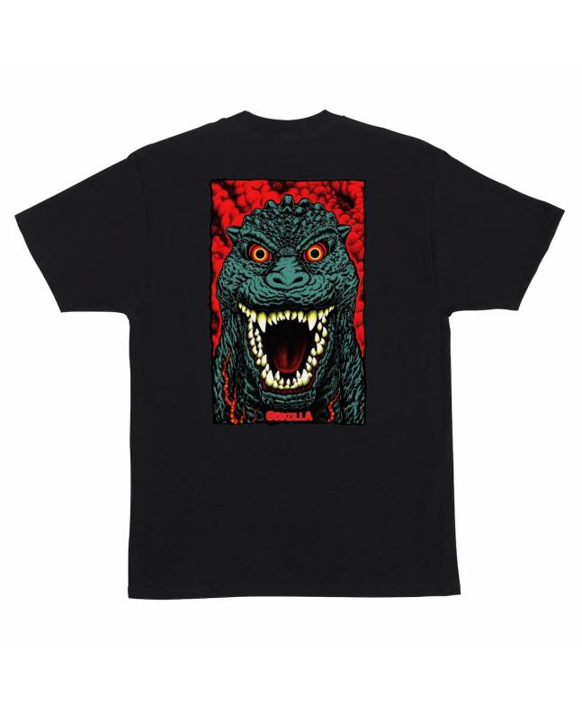 Camiseta de manga corta Santa Cruz Godzilla Destroyer Stripes Negra para hombre