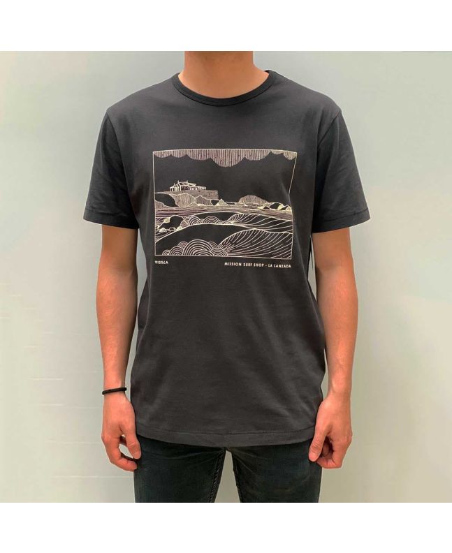 Hombre con Camiseta de manga corta Vissla x Mission Destination EU Playa La Lanzada negra