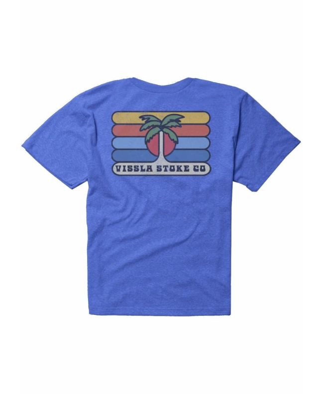 Camiseta de manga corta Vissla Mojito Boys azul jaspeado para niño