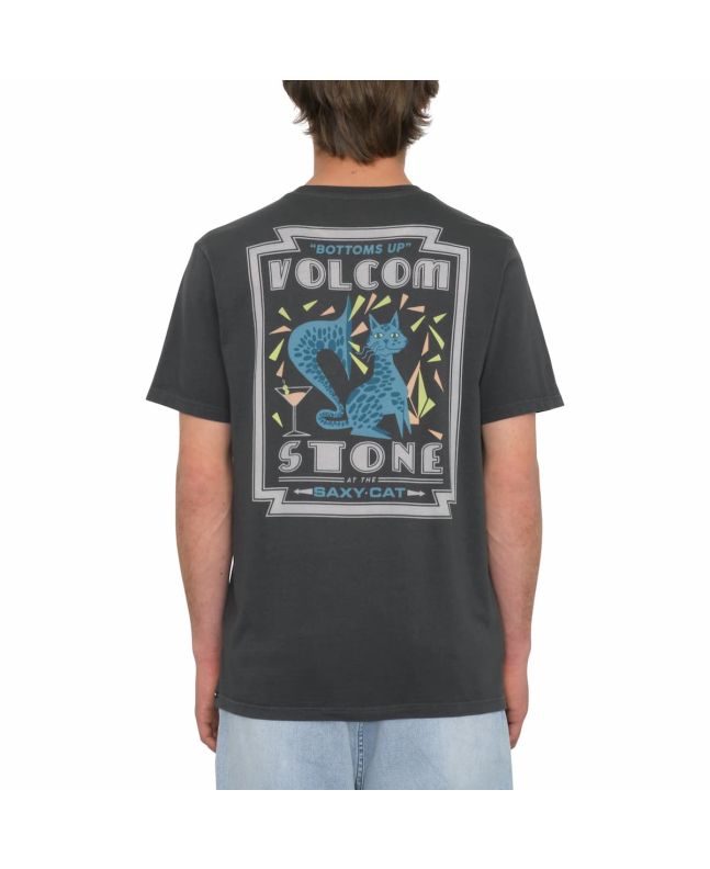 Hombre con camiseta de manga corta Volcom Saxy Cat Stealth