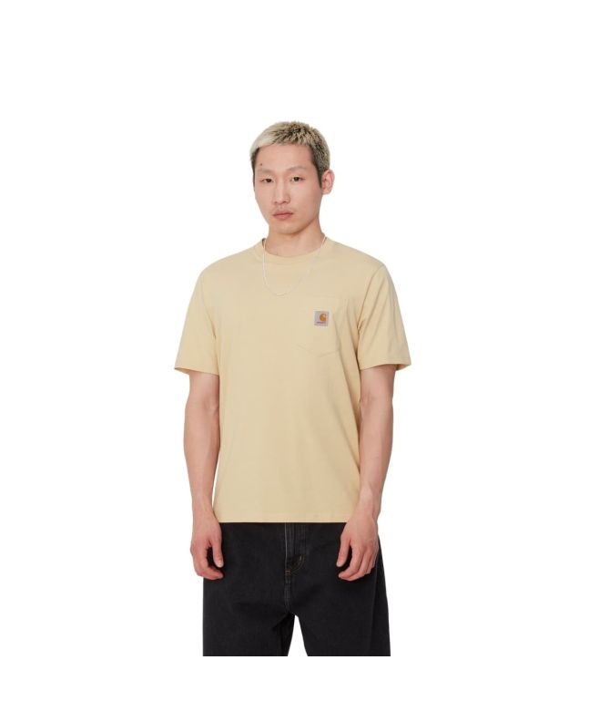 Hombre con camiseta de manga corta con bolsillo Carhartt WIP Pocket Cornsilk