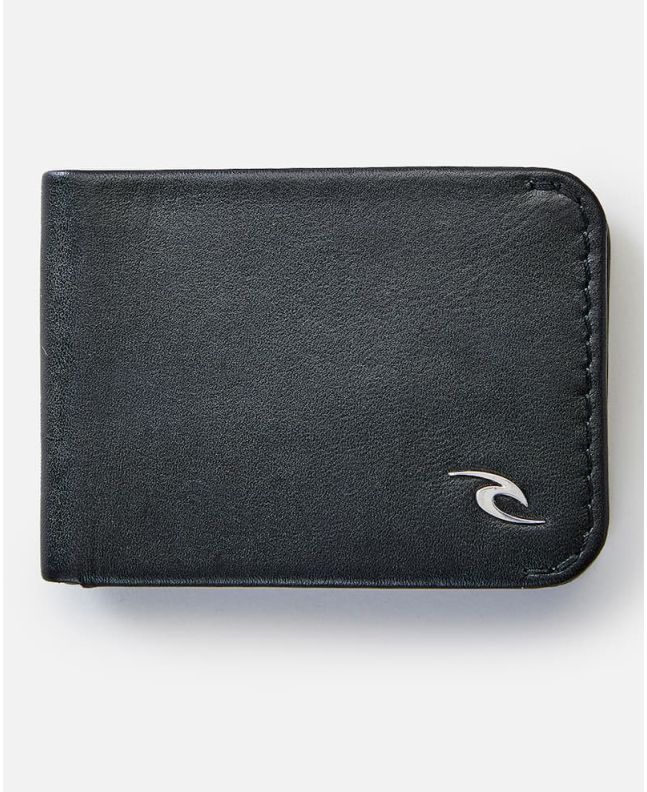 Cartera fina de cuero Rip Curl Corpo RFID Slim Negra para hombre