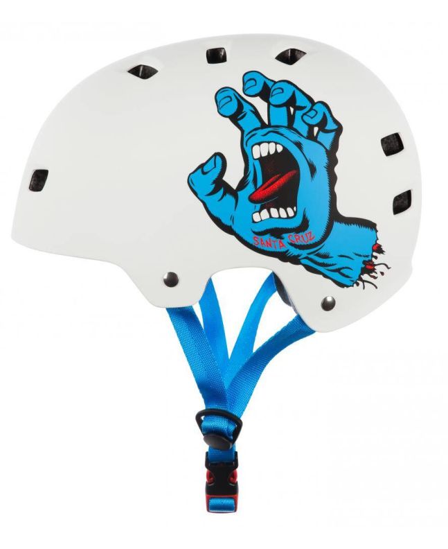 Casco Skateboard Bullet x Santa Cruz Screaming Hand blanco para adulto