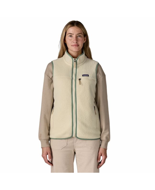 Mujer con chaleco de forro polar Patagonia Retro Pile Natural-Verde