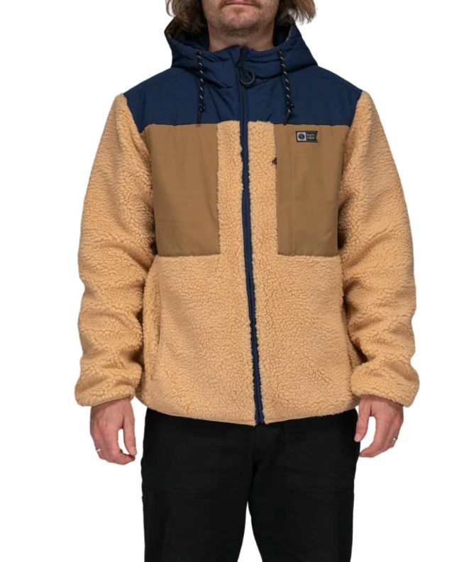 Hombre con Chaqueta de forro polar Salty Crew Kodiak High Pile Sherpa Jacket Natural