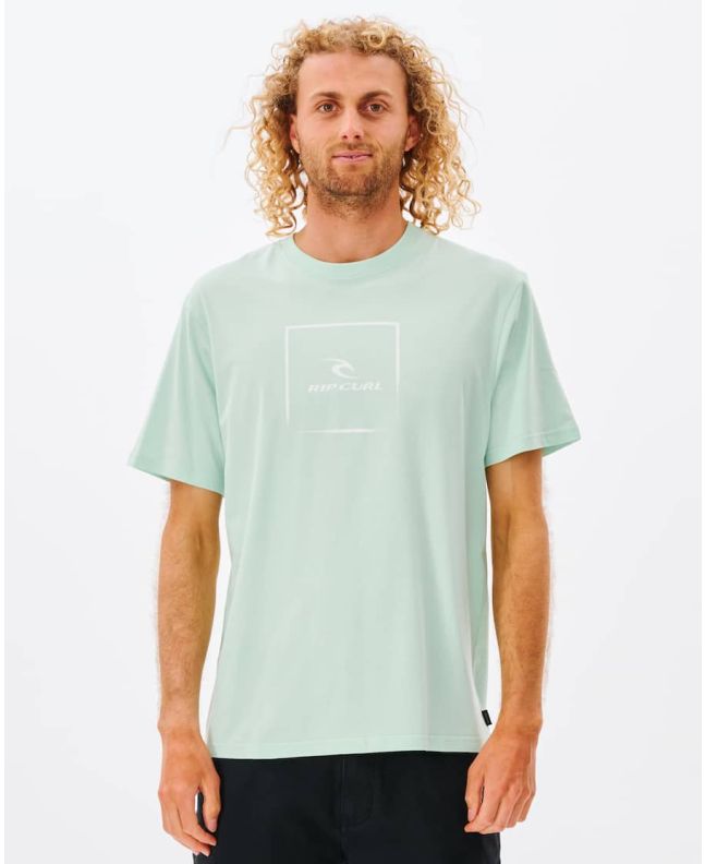 Hombre con Camiseta orgánica de manga corta Rip Curl Corp Icon verde menta