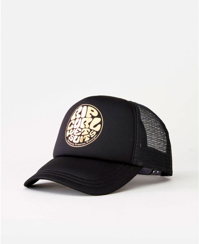 Gorra estilo camionero Rip Curl Essentials Foil Trucker negra para mujer