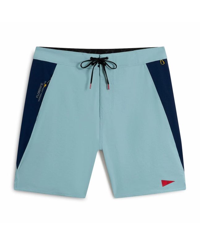 Boardshort Florence Marine X Cordura Airtex 18.5'' azul celeste con paneles laterales azul marino para hombre