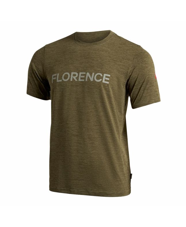 Florence Marine X camiseta Airtex Florence Logo verde oliva jaspeado para hombre