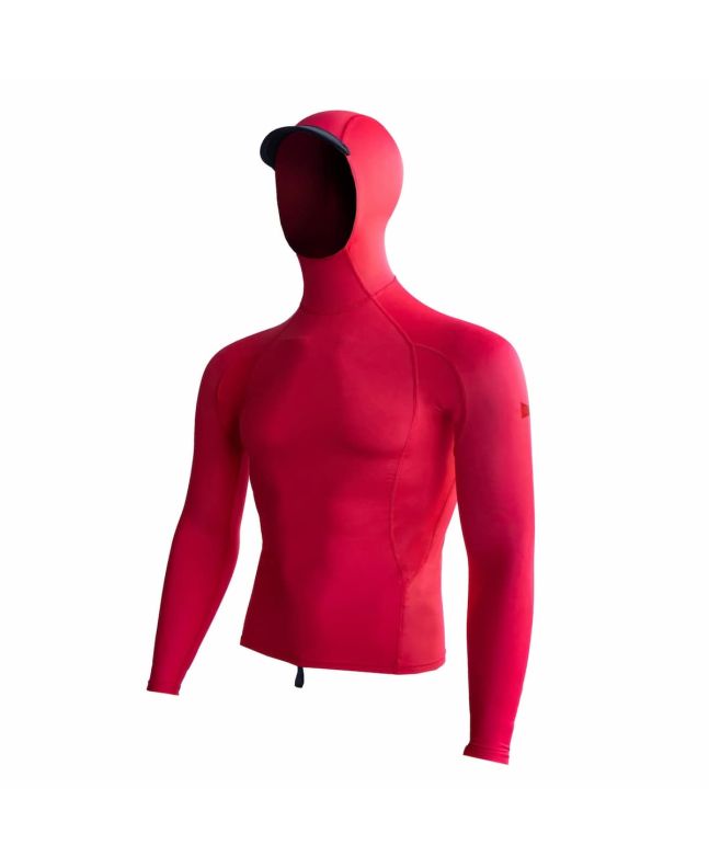 Licra de manga larga con capucha Florence Marine X Hooded Rashguard Roja para hombre