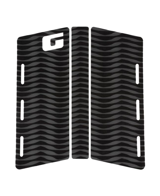 Grip para tabla de surf Gorilla Heritage Warp Mid Deck Charcoal  Pad delantero 3 Piezas