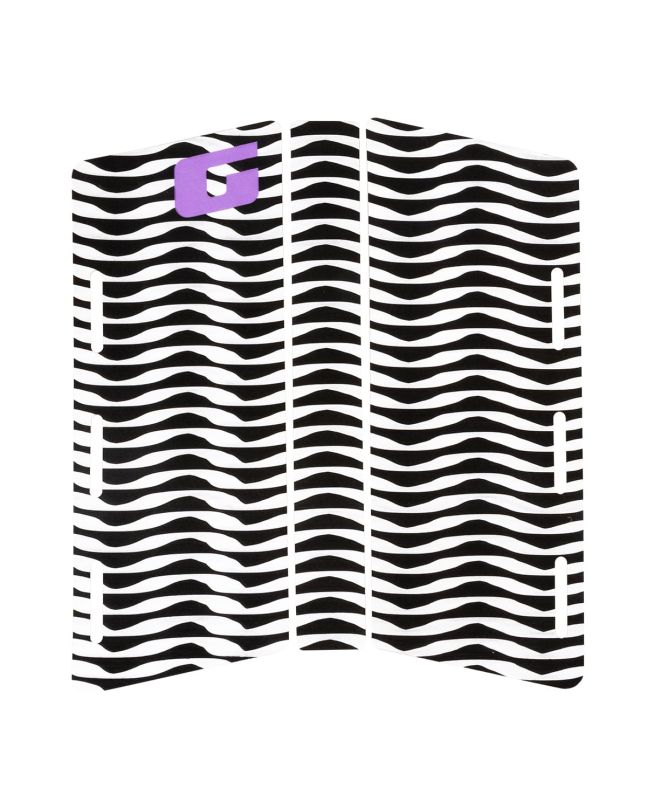 Grip para tabla de surf Gorilla Heritage Warp Mid Deck blanco y negro pad delantero 3 piezas