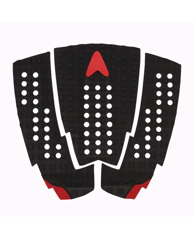 Grip para tabla de surf Astrodeck Christian Fletcher Built-In Arch Negro-Rojo - Tail Pad 3 piezas