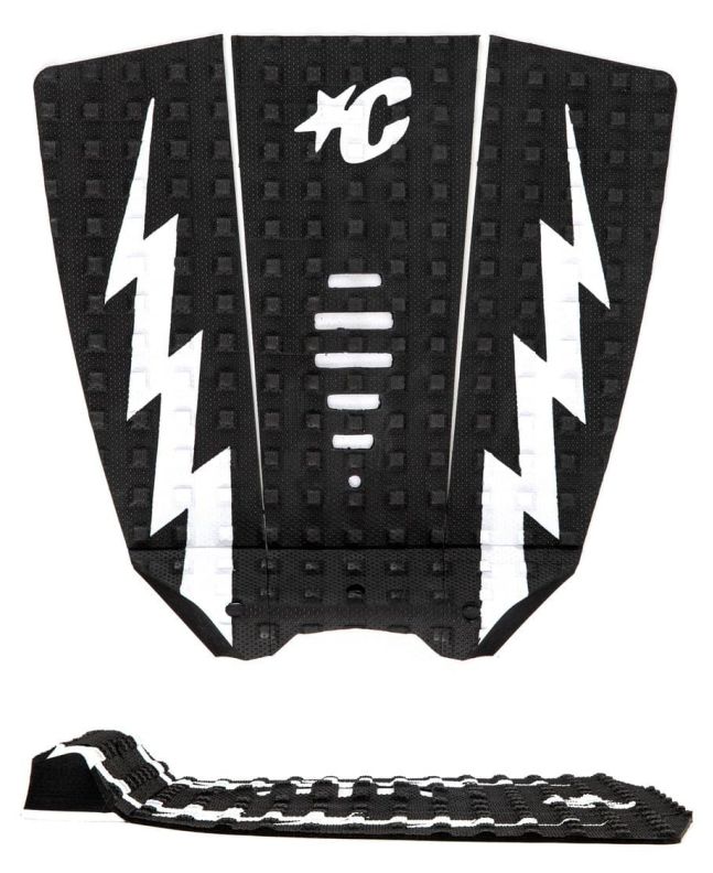 Grip para tablas de surf Creatures Mick Eugene Fanning Lite Small Wave Traction negro y blanco Pad 3 piezas