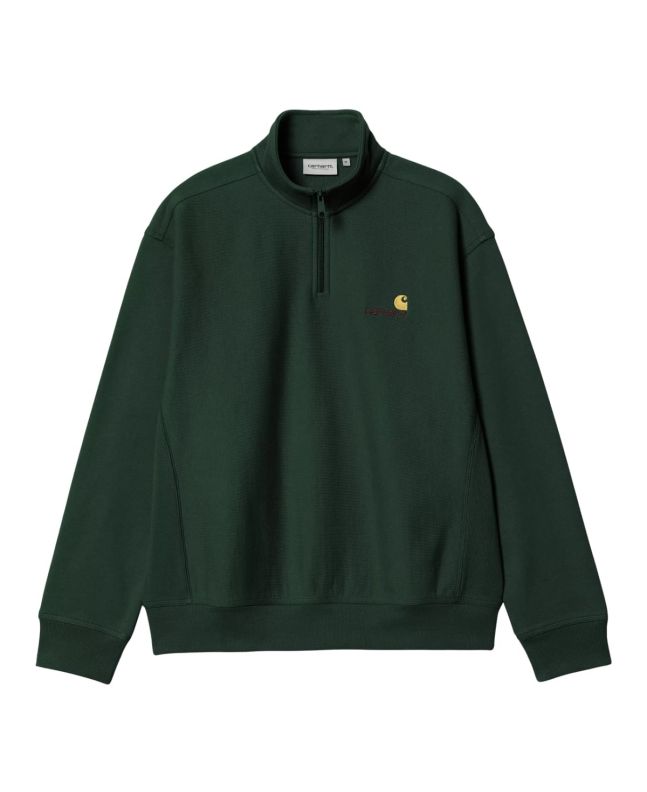 Sudadera Carhartt WIP Half Zip American Script Sweat Conifer para hombre