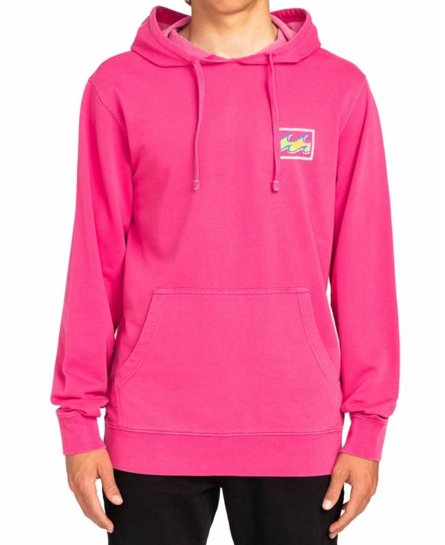 Hombre con sudadera de capucha Billabong Connection rosa fucsia