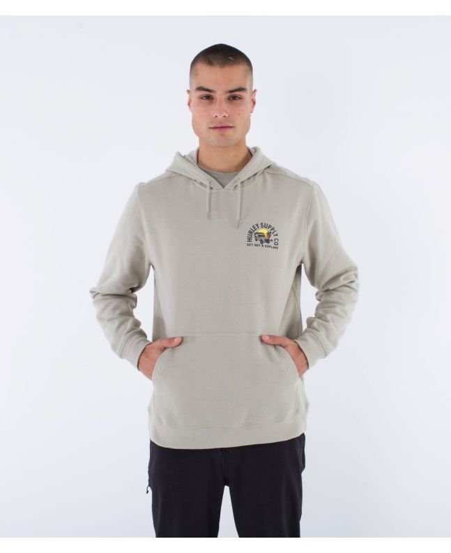 Hombre con sudadera de capucha Hurley Deserted Fleece Sandstorm