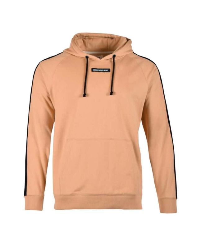 Sudadera con capucha Lightning Bolt Patch marrón para hombre