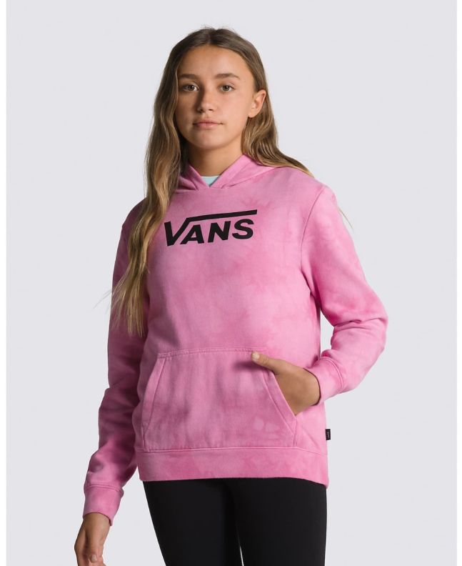 Niña con Sudadera de capucha Vans Sky Wash rosa tie dye