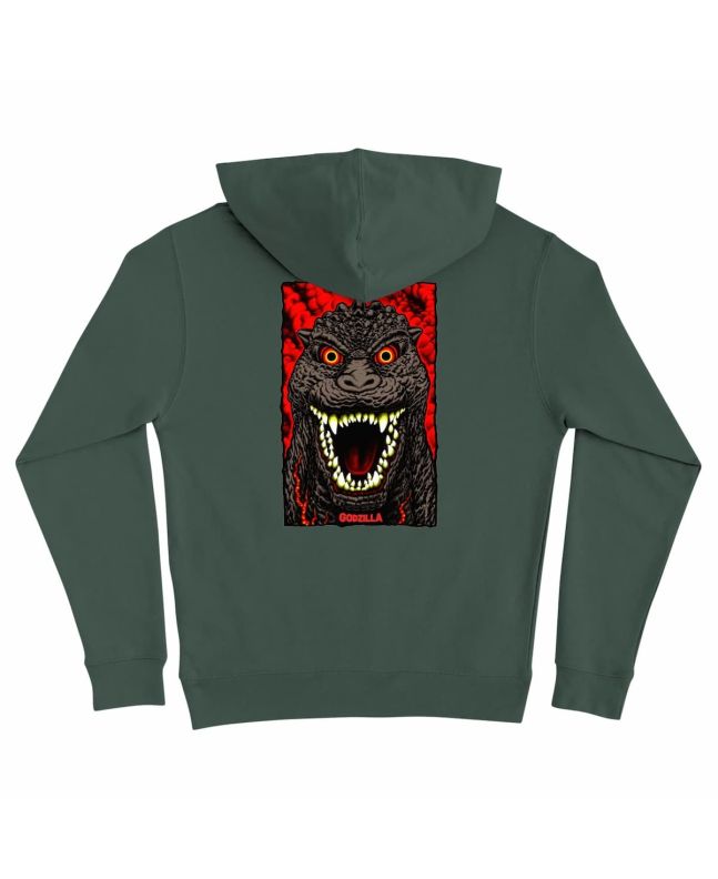 Sudadera con capucha Santa Cruz Godzilla Destroyer Youth Verde para niño 6-14 años