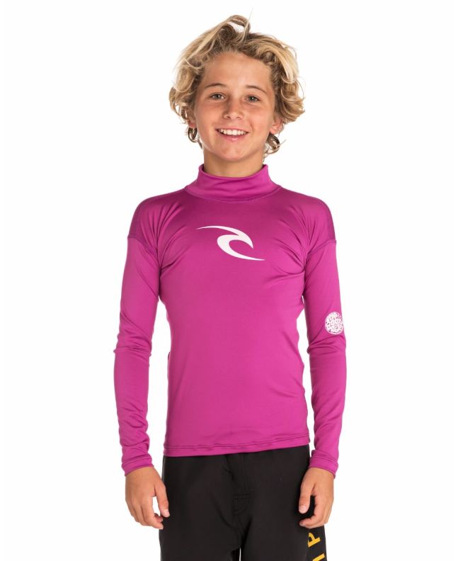 Camiseta de protección solar UPF 50 con manga larga Rip Curl Uv Corpo para chico en morado