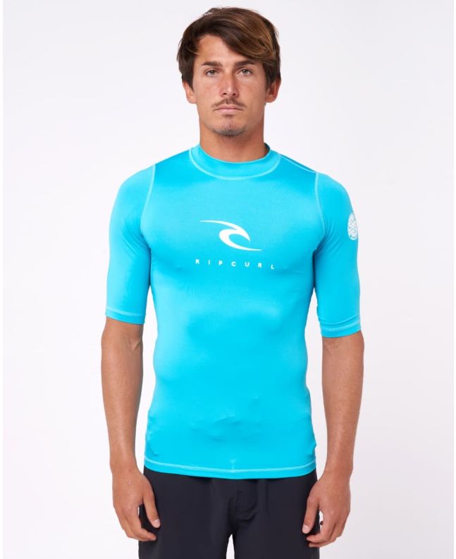 Camiseta de protección solar UPF 50+ Rip Curl Corps UV turquesa para hombre
