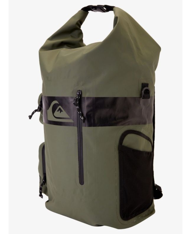 Mochila grande de Surf Quiksilver Evening Sesh 35L verde militar para hombre lateral