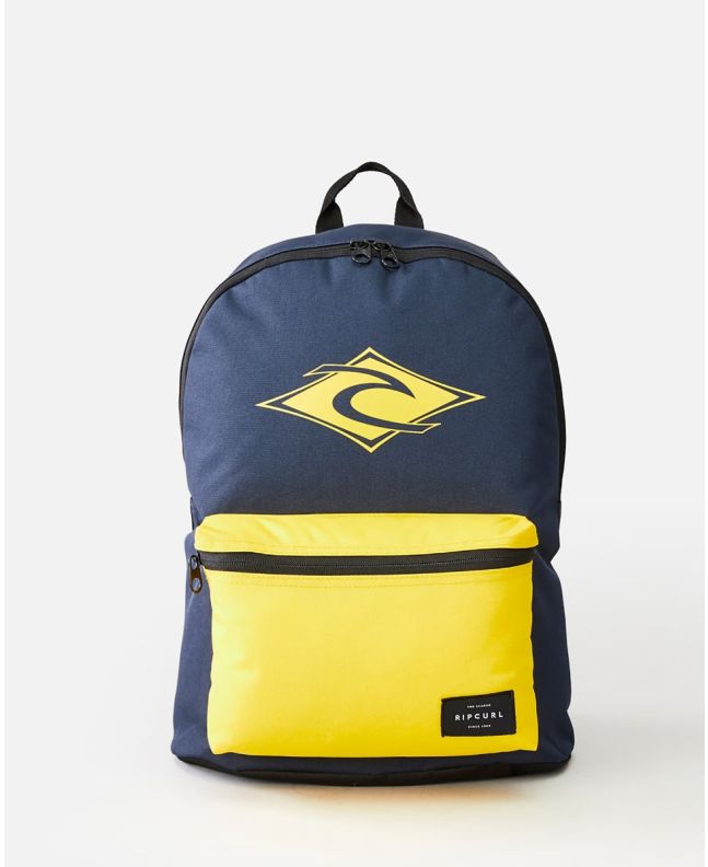 Mochila Rip Curl Dome Pro Logo 18 Litros Azul Marino y amarilla para hombre
