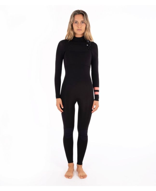 Traje de surf de neopreno Hurley Advantage Plus 4/3mm Fullsuit para mujer en color negro