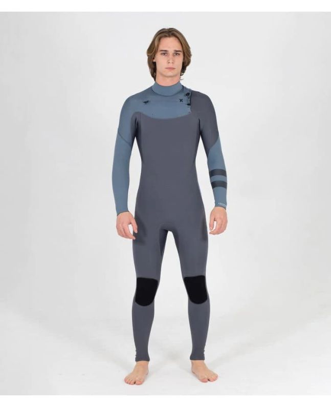 Traje de surf con cremallera en el pecho Advantage Plus 3/2mm en gris y azul 