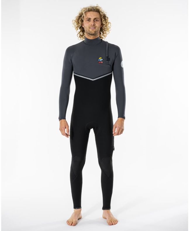 Hombre con Traje de Neopreno sin cremallera Rip Curl Flashbomb Searh 4/3mm gris