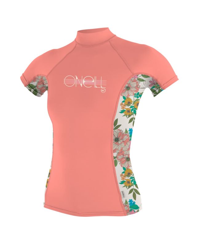 Camiseta de protección solar O'Neill Girls Premium Skins rosa floral para niña 4-16 años
