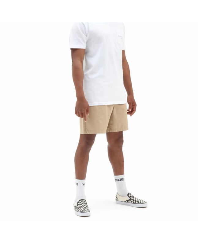 Hombre con Pantalón corto elástico Vans Range Beige de corte holgado 