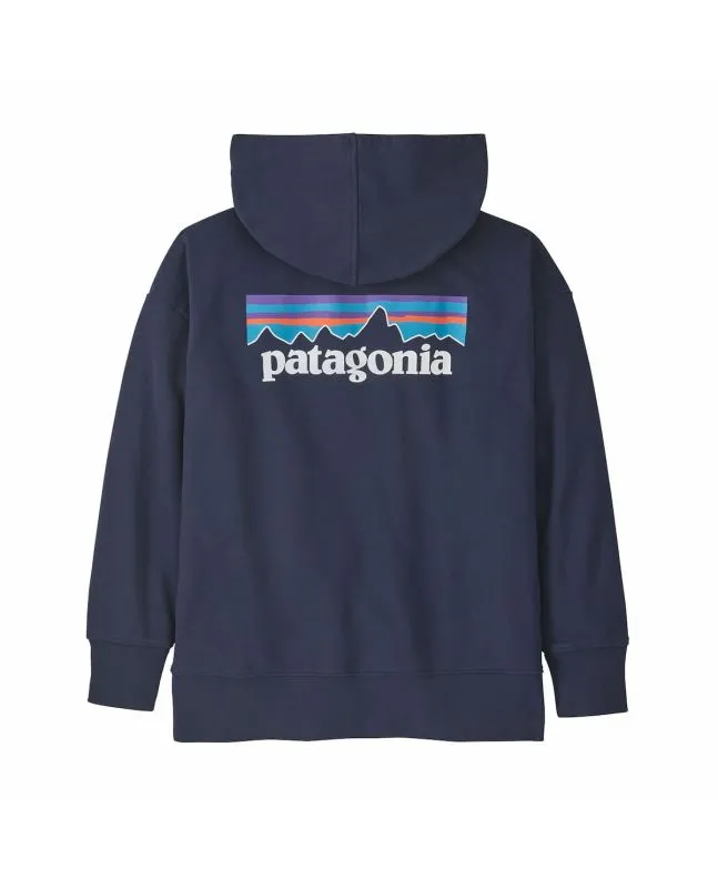 Sudadera con capucha Patagonia Kids Hoody P-6 Logo azul marino para niño/a 6-16 años