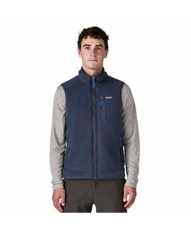 Hombre con chaleco de forro polar Patagonia Retro Pile Fleece Vest New Navy/Sunken Blue