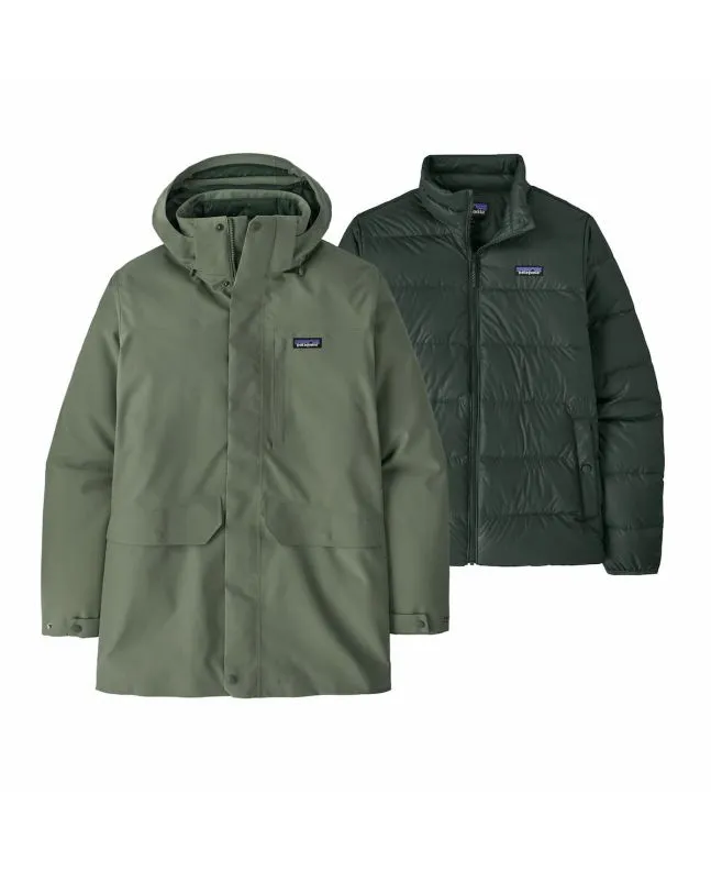 Abrigo de invierno desmontable Patagonia Men's Tres 3-in-1 Parka Verde Old Growth Green para hombre 