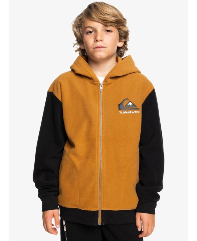 Niño con Sudadera polar de capucha y cremallera Quiksilver Youth Essential Marrón