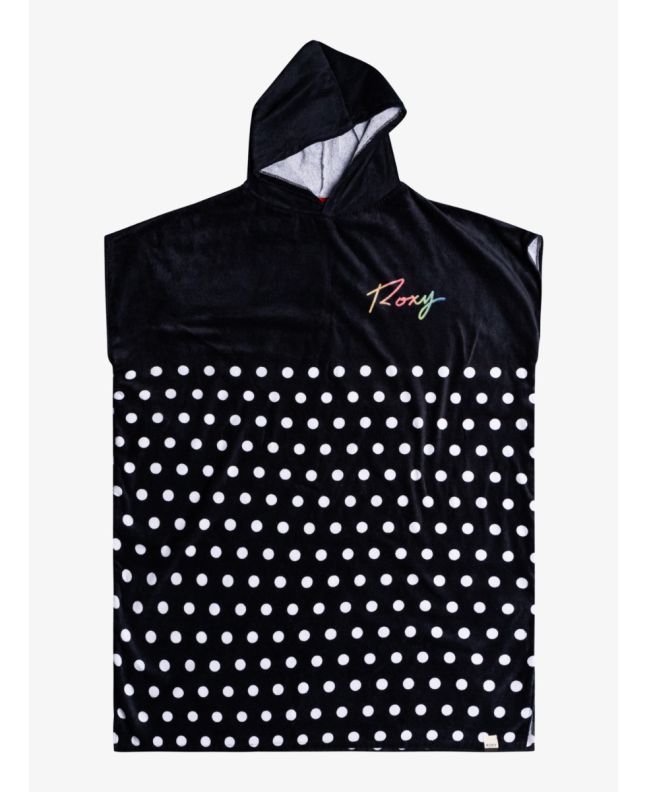 Toalla de playa con capucha - Poncho para surf Roxy So much idea negro para mujer