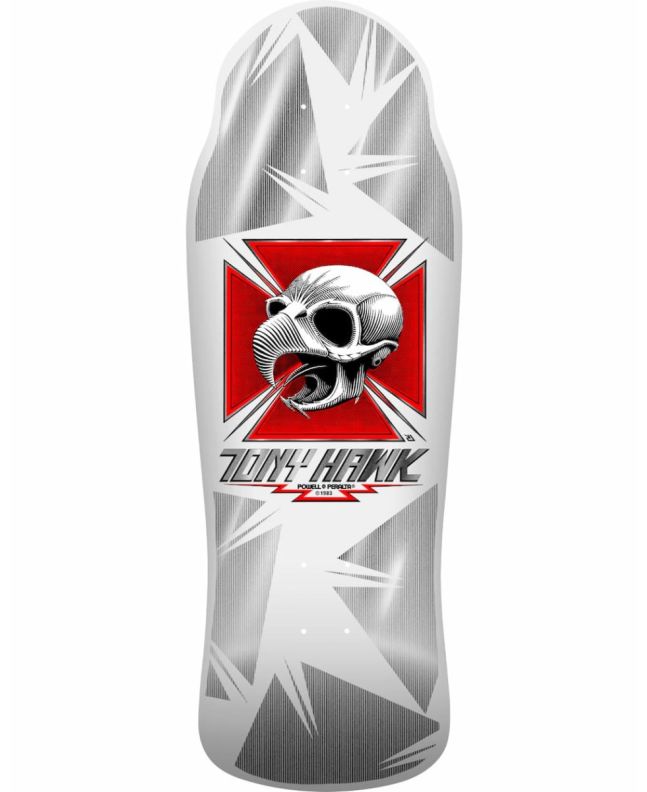Tabla de Skate Powell Peralta Bones Brigade Series 17 Tony Hawk 10.41'' x 30.28'' Blanca - Edición Limitada