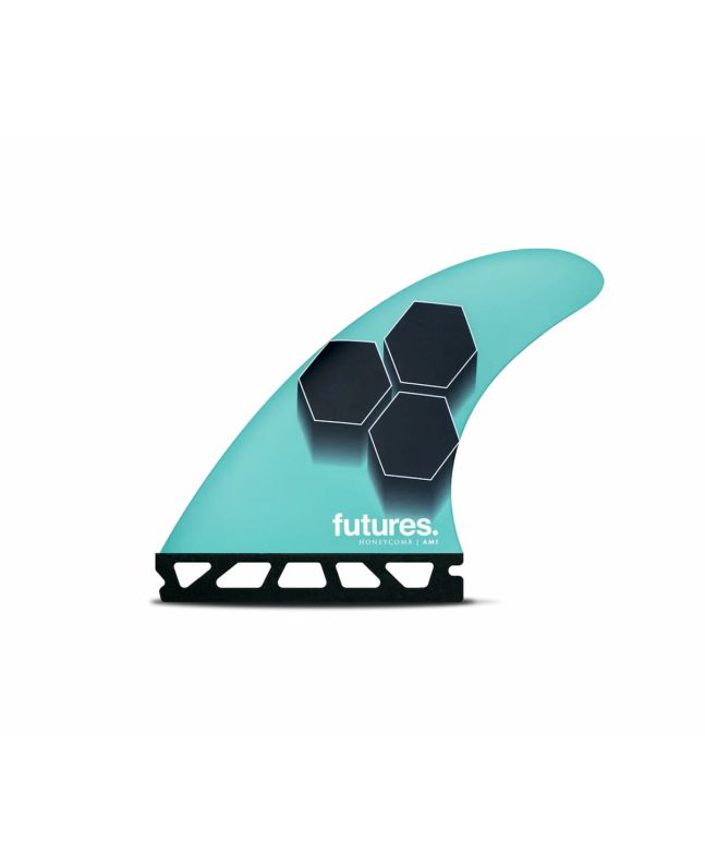 Quillas para tabla de surf Futures FAM1 Honeycomb Turquesa y Azul Marino Tri-Fins Medium