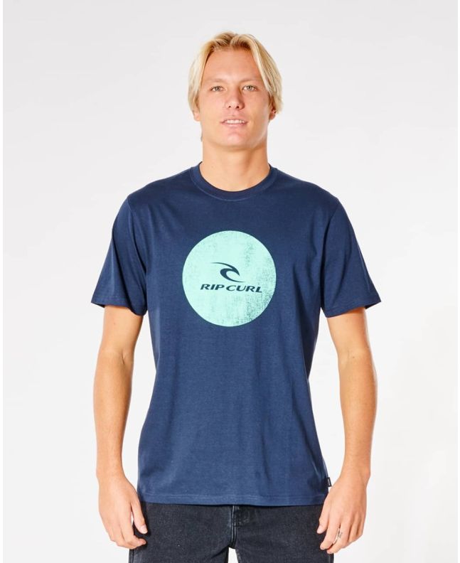 Hombre con camiseta de manga corta Rip Curl Corp Icon Tee azul marino 