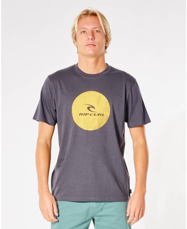 Hombre con Camiseta de manga corta Rip Curl Corp Icon en negro desgastado 
