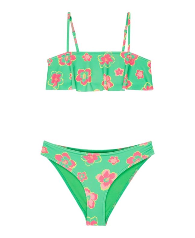 Bikini con volantes Roxy Tropicool Verde con estampado floral para niña 8-16 años